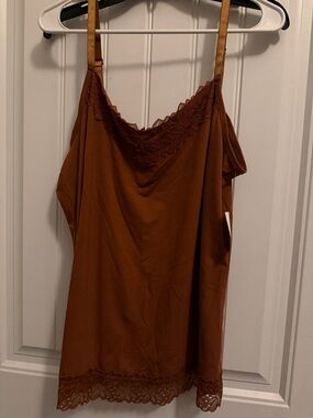 Cato Rust Lace-Trim Camisole